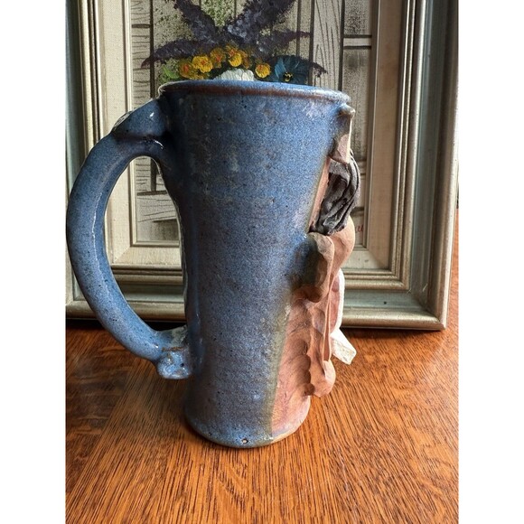 Vintage Stein Pottery Face Mug with computer Signed Jac Genovese 1990 - Picture 4 of 7